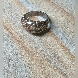 Vintage Rare Retro Elegant Rose Gold 18kt HGE Nugget Ring sz.6